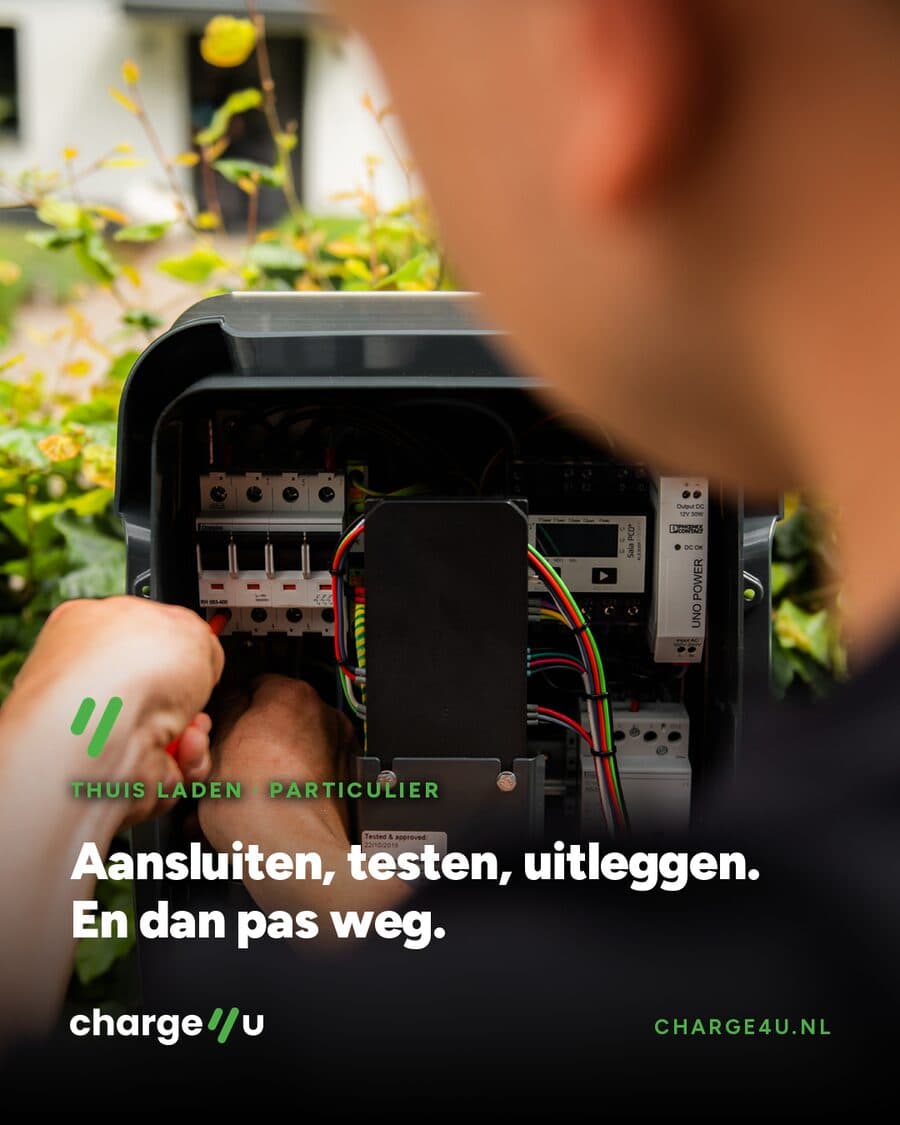 Instagram-post over een laadpunt aansluiten bij particulieren