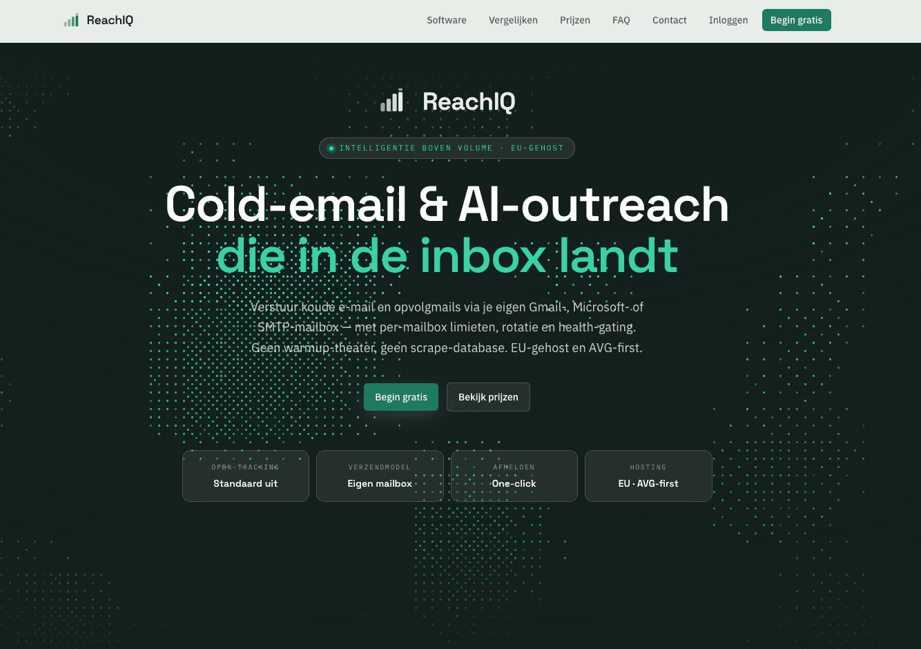 Voorbeeld van ReachIQ - eigen AI-outreachplatform