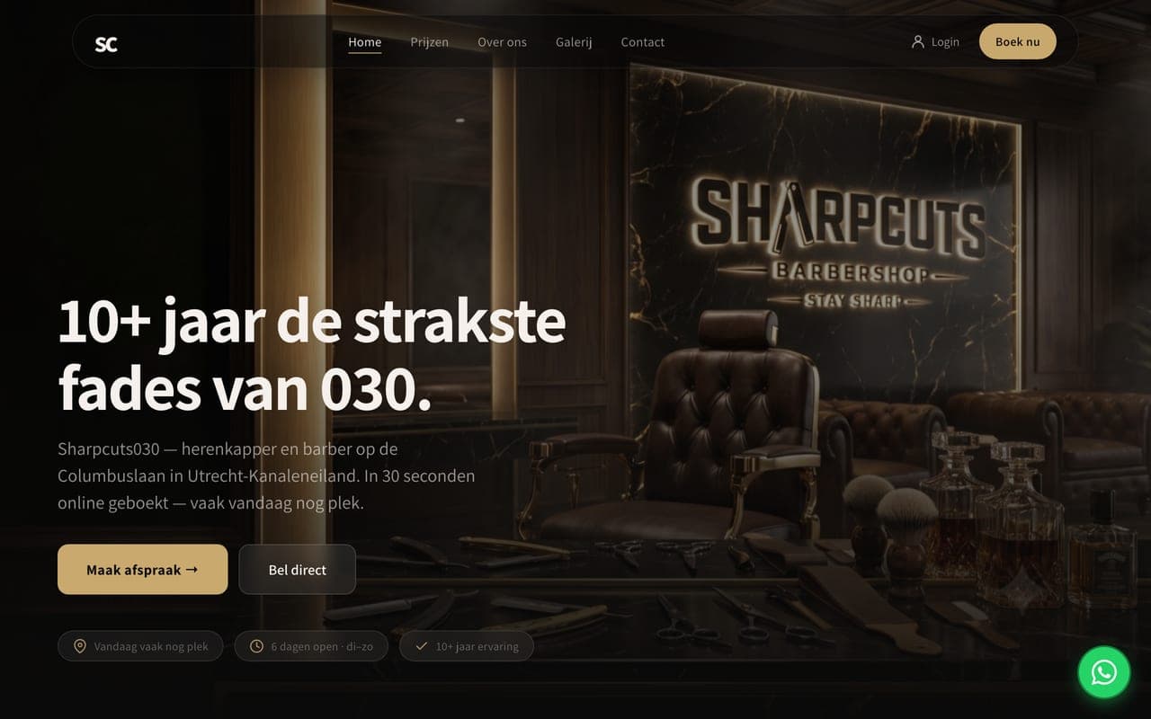 Voorbeeld van Sharpcuts - barbershop met online afspraken